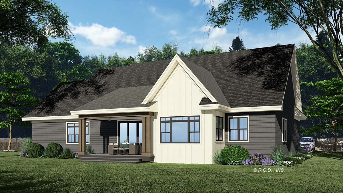 Country, Traditional Plan with 2120 Sq. Ft., 3 Bedrooms, 3 Bathrooms, 2 Car Garage Picture 3