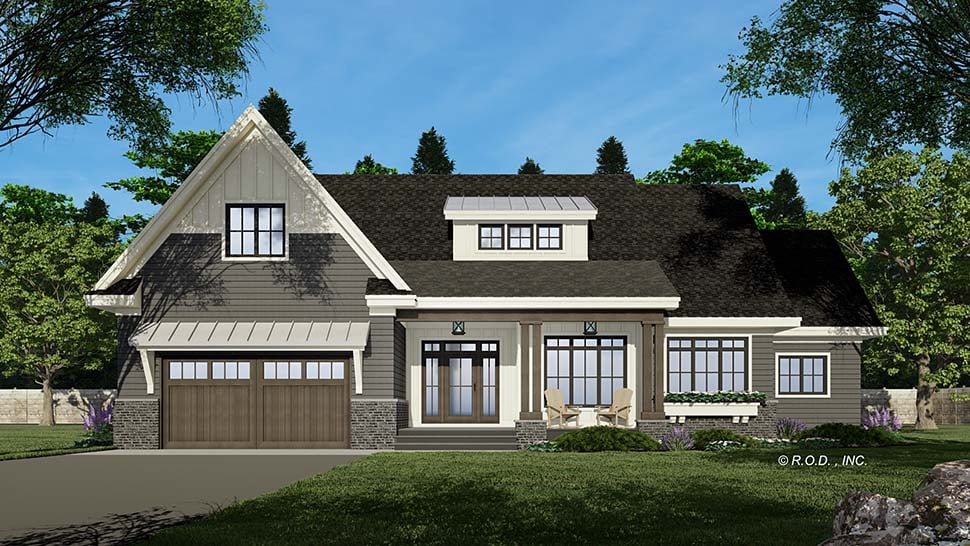 Country, Traditional Plan with 2120 Sq. Ft., 3 Bedrooms, 3 Bathrooms, 2 Car Garage Picture 4
