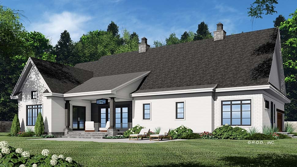Craftsman, Farmhouse Plan with 2425 Sq. Ft., 4 Bedrooms, 3 Bathrooms, 2 Car Garage Picture 5