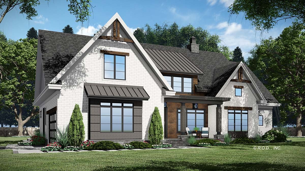 Farmhouse Plan with 2336 Sq. Ft., 4 Bedrooms, 3 Bathrooms, 2 Car Garage Picture 3