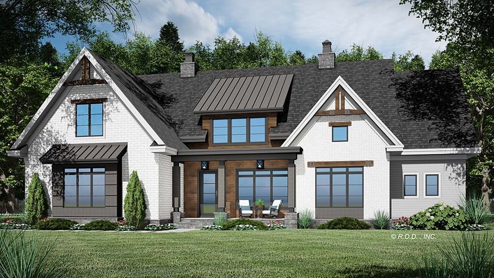Farmhouse Plan with 2336 Sq. Ft., 4 Bedrooms, 3 Bathrooms, 2 Car Garage Picture 4