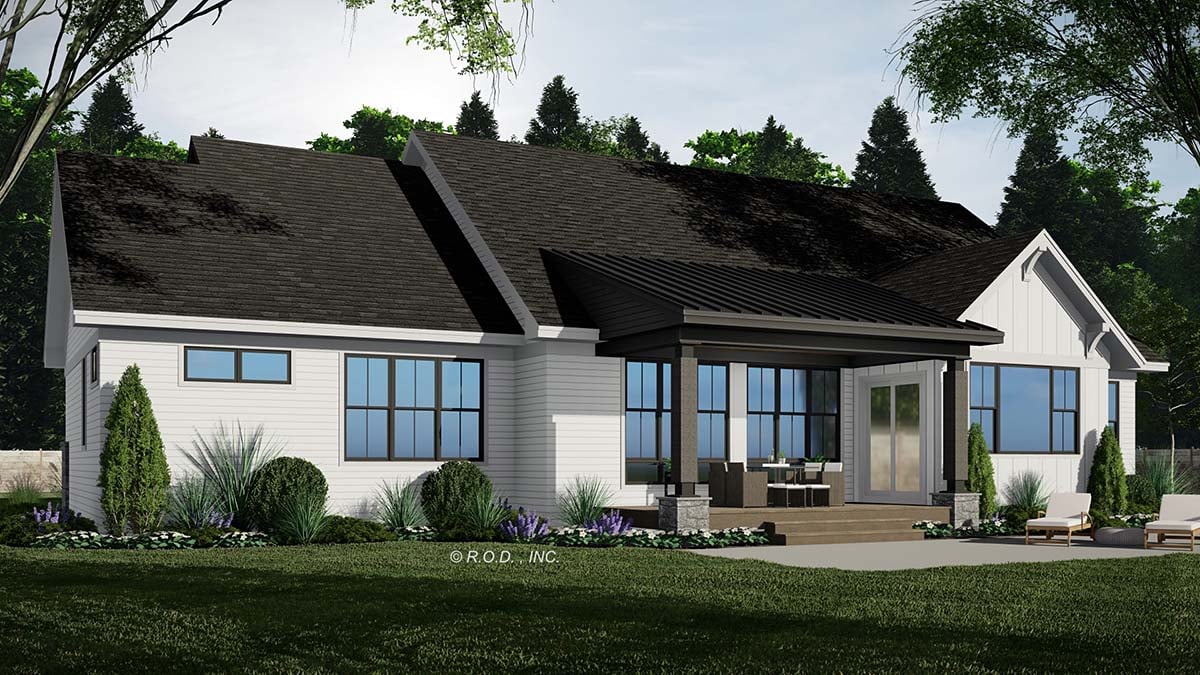Country, Traditional Plan with 2600 Sq. Ft., 2 Bedrooms, 2 Bathrooms, 3 Car Garage Picture 32