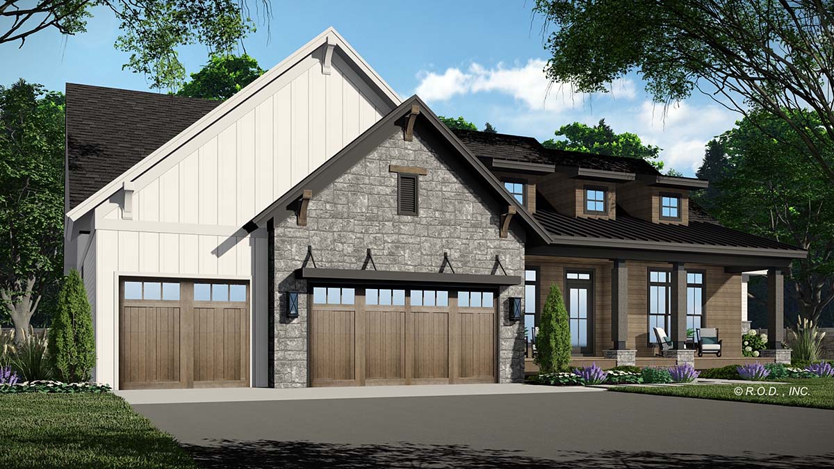 Country, Traditional Plan with 2600 Sq. Ft., 2 Bedrooms, 2 Bathrooms, 3 Car Garage Picture 31