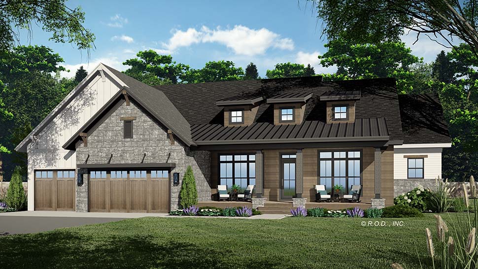 Country, Traditional Plan with 2600 Sq. Ft., 2 Bedrooms, 2 Bathrooms, 3 Car Garage Picture 30