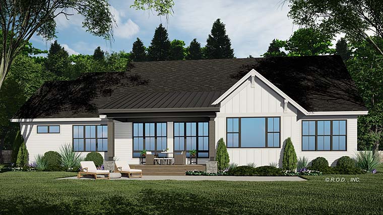 Country, Traditional Plan with 2600 Sq. Ft., 2 Bedrooms, 2 Bathrooms, 3 Car Garage Picture 3