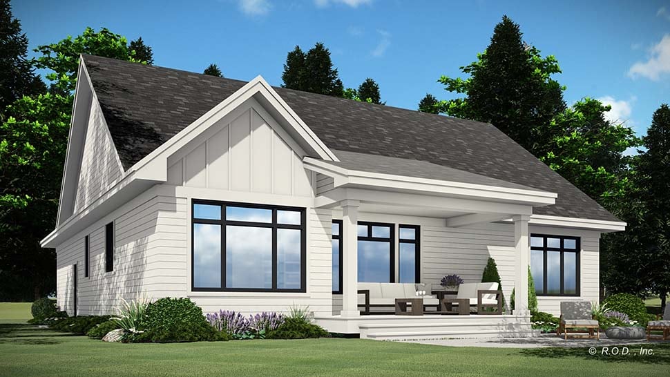 Contemporary, Farmhouse Plan with 1684 Sq. Ft., 2 Bedrooms, 2 Bathrooms, 2 Car Garage Picture 5