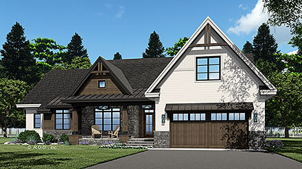 Country Craftsman Traditional Elevation of Plan 41933
