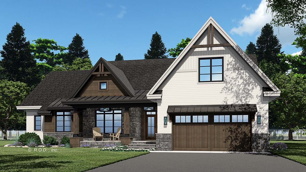 Country, Craftsman, Traditional Plan with 2286 Sq. Ft., 4 Bedrooms, 4 Bathrooms, 2 Car Garage Elevation