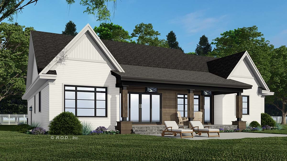 Country, Craftsman, Traditional Plan with 2286 Sq. Ft., 4 Bedrooms, 4 Bathrooms, 2 Car Garage Picture 2