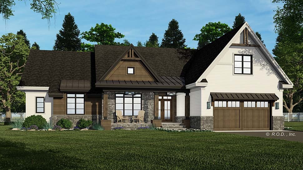 Country, Craftsman, Traditional Plan with 2286 Sq. Ft., 4 Bedrooms, 4 Bathrooms, 2 Car Garage Picture 4