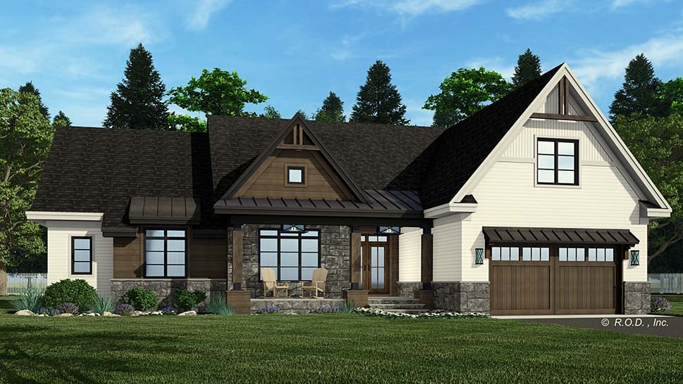 Country, Craftsman, Traditional Plan with 2286 Sq. Ft., 4 Bedrooms, 4 Bathrooms, 2 Car Garage Picture 5