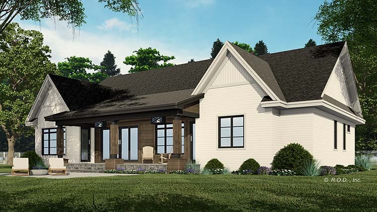 Country, Craftsman, Traditional Plan with 2286 Sq. Ft., 4 Bedrooms, 4 Bathrooms, 2 Car Garage Picture 6