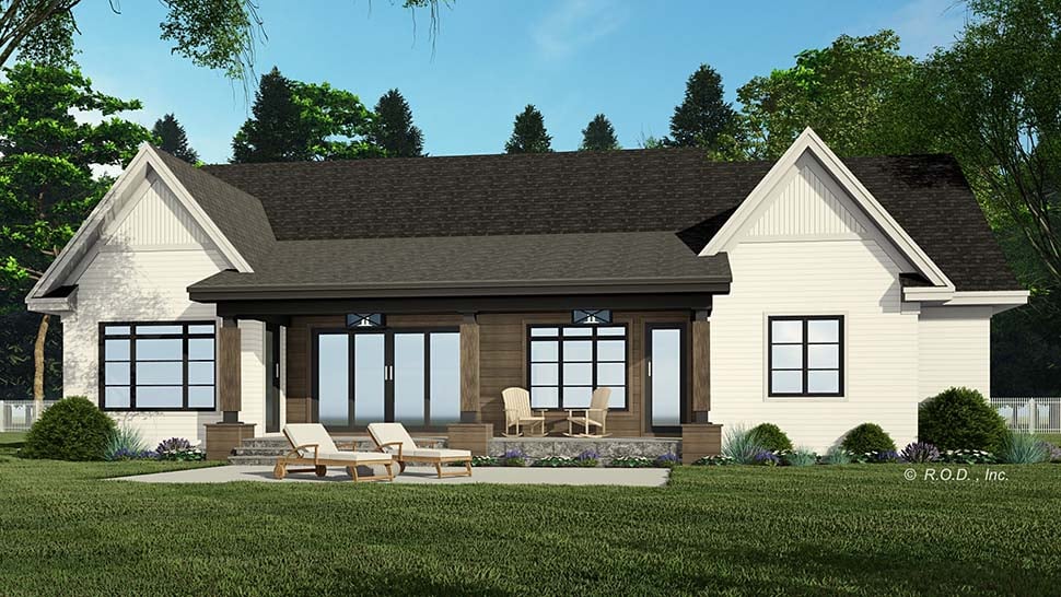 Country, Craftsman, Traditional Plan with 2286 Sq. Ft., 4 Bedrooms, 4 Bathrooms, 2 Car Garage Picture 7