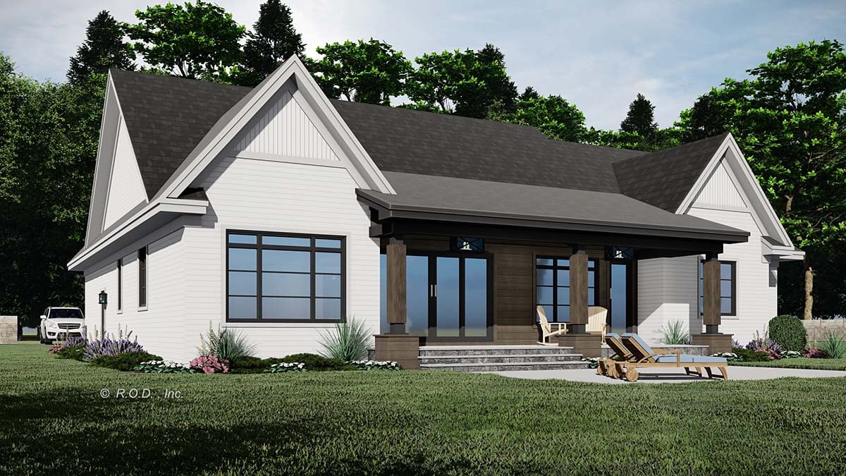 Farmhouse, Traditional Plan with 2277 Sq. Ft., 3 Bedrooms, 3 Bathrooms, 2 Car Garage Picture 2