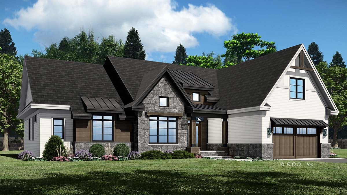 Farmhouse, Traditional Plan with 2277 Sq. Ft., 3 Bedrooms, 3 Bathrooms, 2 Car Garage Picture 3