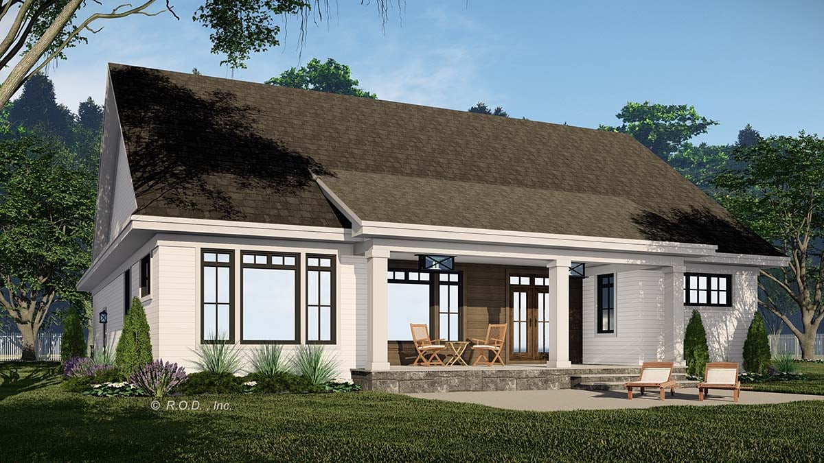 Farmhouse Plan with 2013 Sq. Ft., 3 Bedrooms, 3 Bathrooms, 2 Car Garage Picture 2
