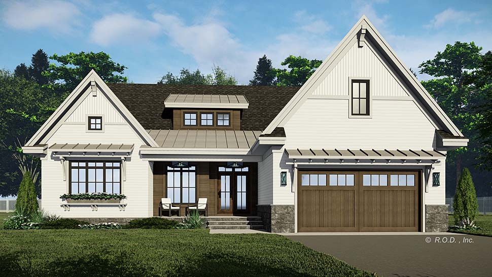 Farmhouse Plan with 2013 Sq. Ft., 3 Bedrooms, 3 Bathrooms, 2 Car Garage Picture 4
