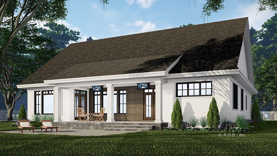 Farmhouse Plan with 2013 Sq. Ft., 3 Bedrooms, 3 Bathrooms, 2 Car Garage Picture 5