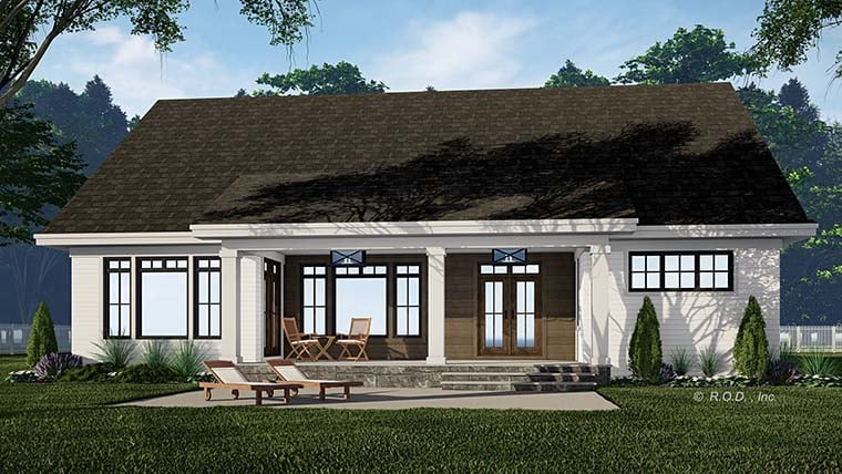 Farmhouse Plan with 2013 Sq. Ft., 3 Bedrooms, 3 Bathrooms, 2 Car Garage Picture 6