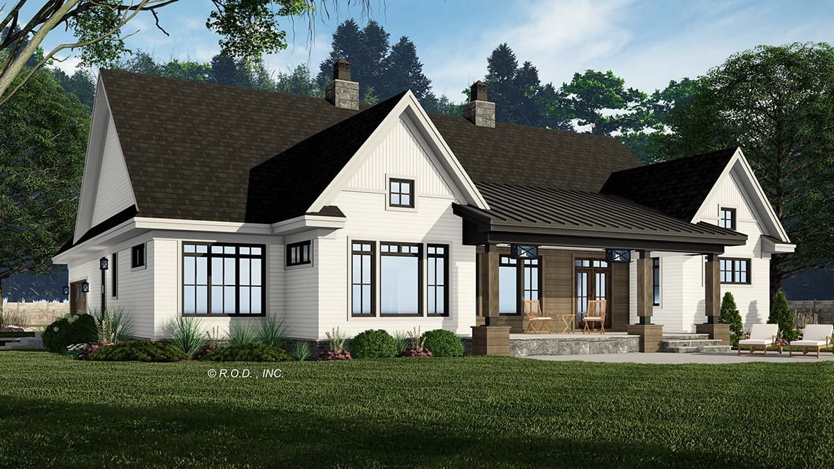 Farmhouse Plan with 2660 Sq. Ft., 3 Bedrooms, 3 Bathrooms, 2 Car Garage Picture 2