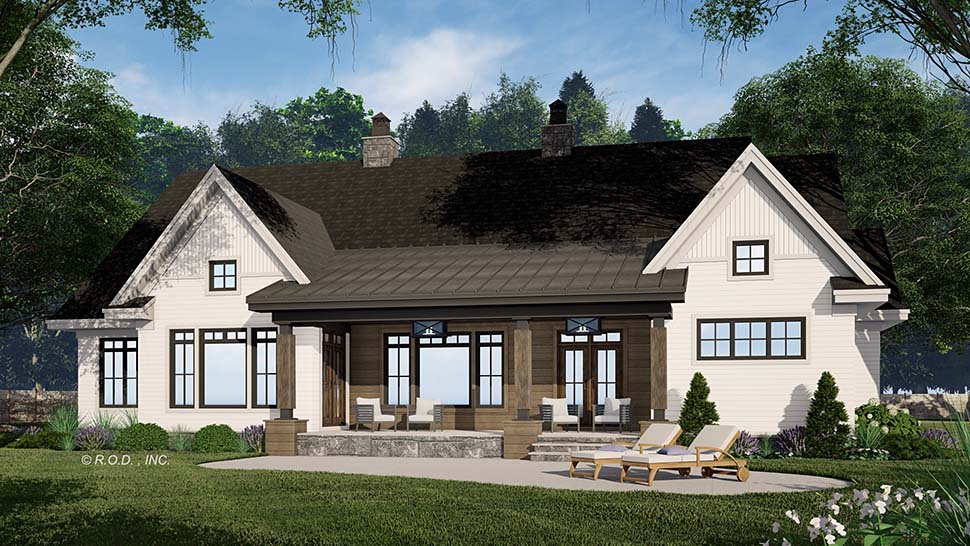 Farmhouse Plan with 3415 Sq. Ft., 4 Bedrooms, 3 Bathrooms, 2 Car Garage Picture 5