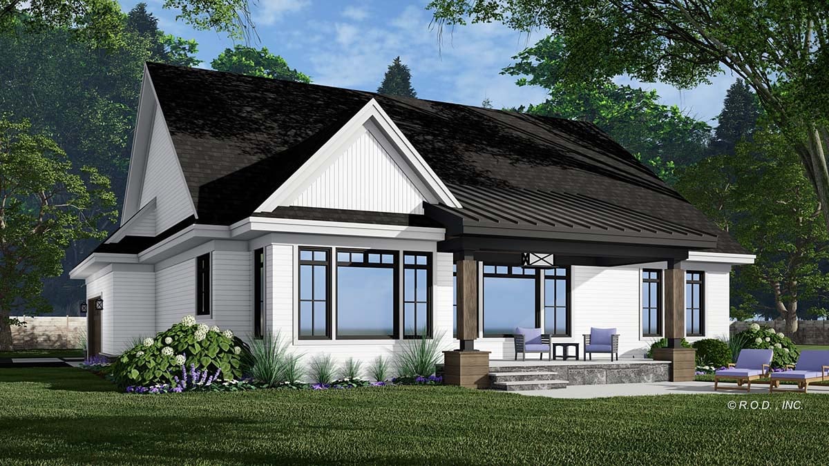 Farmhouse Plan with 2237 Sq. Ft., 2 Bedrooms, 3 Bathrooms, 2 Car Garage Picture 2