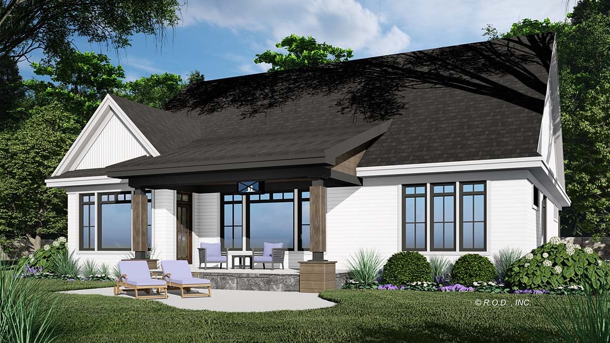 Farmhouse Plan with 2237 Sq. Ft., 2 Bedrooms, 3 Bathrooms, 2 Car Garage Picture 3