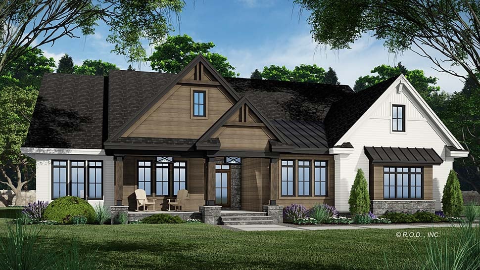 Farmhouse, Traditional Plan with 2563 Sq. Ft., 4 Bedrooms, 4 Bathrooms, 2 Car Garage Picture 4