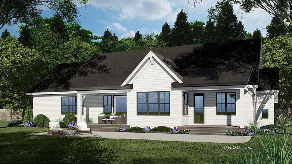 Contemporary, Farmhouse, New American Style Plan with 2176 Sq. Ft., 2 Bedrooms, 3 Bathrooms, 3 Car Garage Picture 4