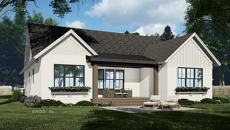 Contemporary, Craftsman, Farmhouse, New American Style Plan with 1952 Sq. Ft., 3 Bedrooms, 2 Bathrooms, 2 Car Garage Picture 3