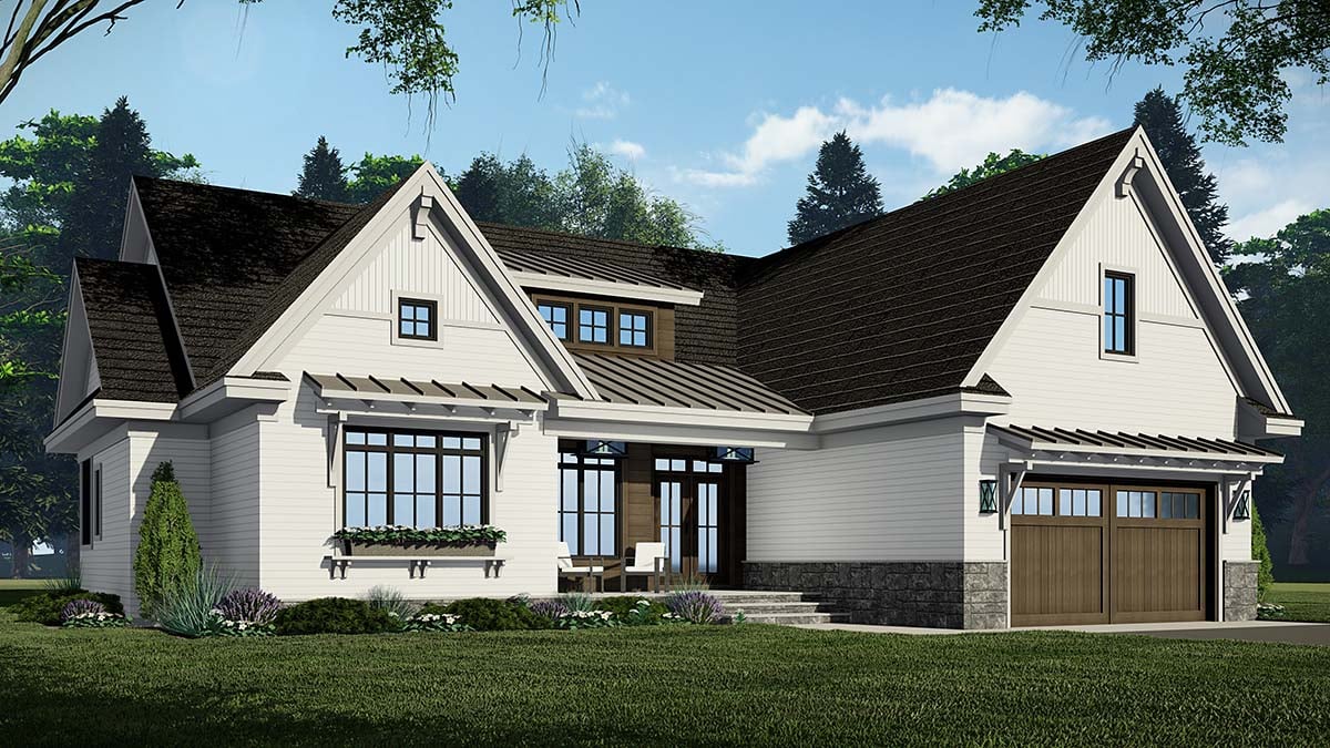 Contemporary, Farmhouse, New American Style Plan with 2100 Sq. Ft., 3 Bedrooms, 3 Bathrooms, 2 Car Garage Picture 3