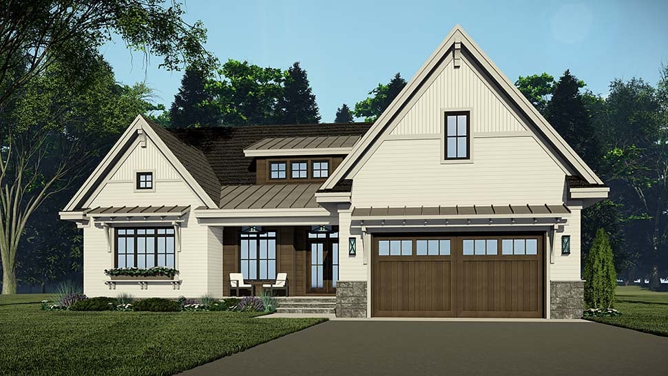 Contemporary, Farmhouse, New American Style Plan with 2100 Sq. Ft., 3 Bedrooms, 3 Bathrooms, 2 Car Garage Picture 4