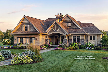 Country Craftsman New American Elevation of Plan 41949