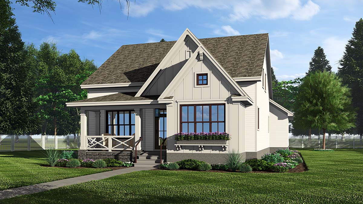 Cottage, Country, Farmhouse Plan with 2454 Sq. Ft., 3 Bedrooms, 4 Bathrooms, 2 Car Garage Picture 2