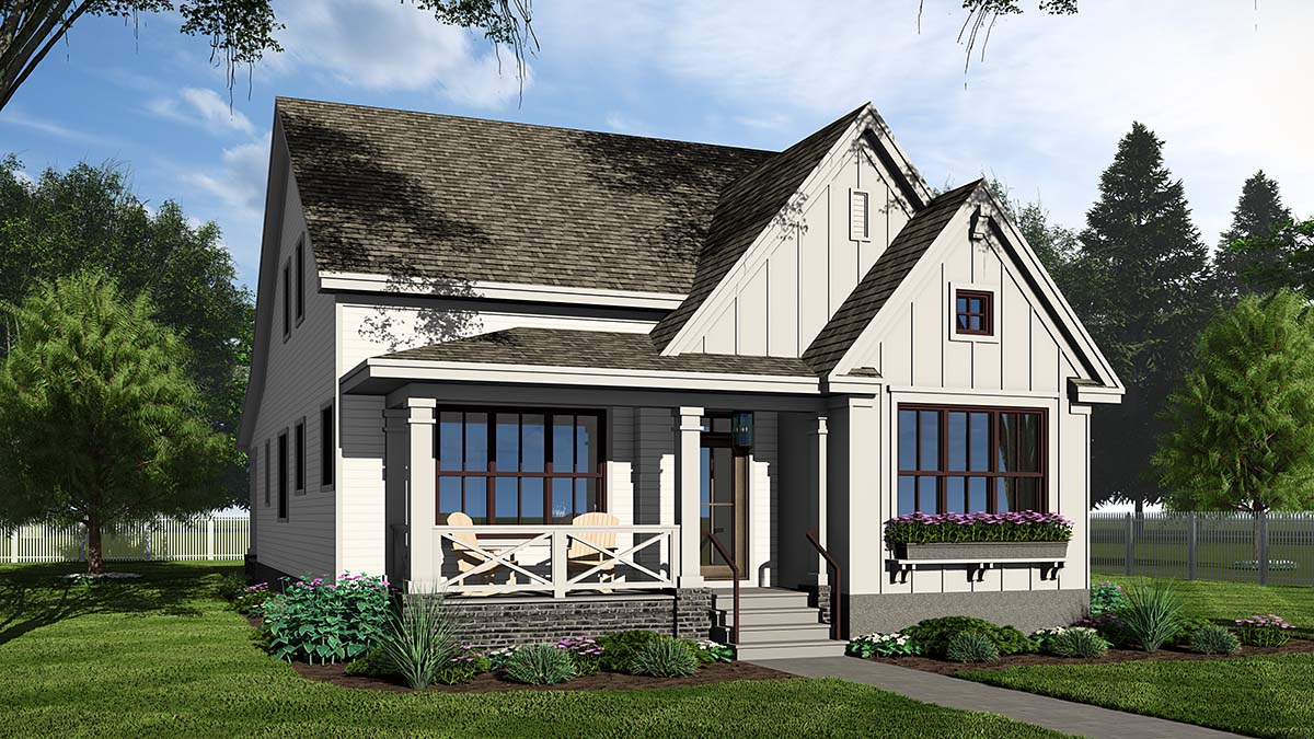 Cottage, Country, Farmhouse Plan with 2454 Sq. Ft., 3 Bedrooms, 4 Bathrooms, 2 Car Garage Picture 3