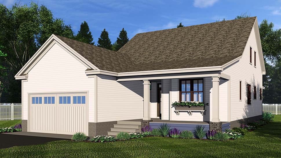 Cottage, Country, Farmhouse Plan with 2454 Sq. Ft., 3 Bedrooms, 4 Bathrooms, 2 Car Garage Picture 4