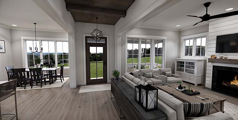 Cottage, Country, Farmhouse Plan with 2454 Sq. Ft., 3 Bedrooms, 4 Bathrooms, 2 Car Garage Picture 6