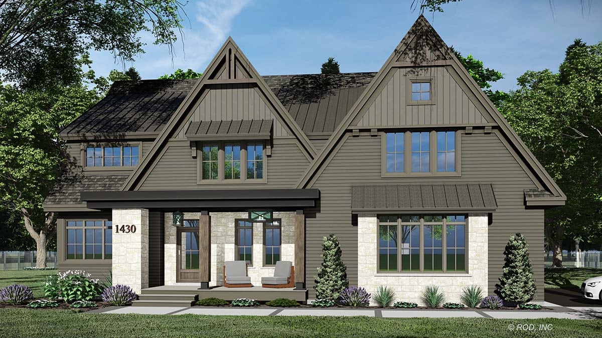 Country, Craftsman, Farmhouse, Traditional Plan with 3136 Sq. Ft., 4 Bedrooms, 4 Bathrooms, 3 Car Garage Picture 2