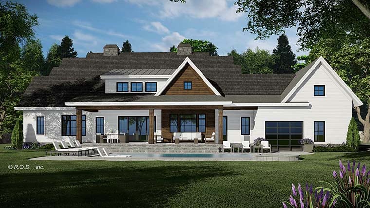 Country, Craftsman, Farmhouse Plan with 3235 Sq. Ft., 5 Bedrooms, 4 Bathrooms, 3 Car Garage Picture 6