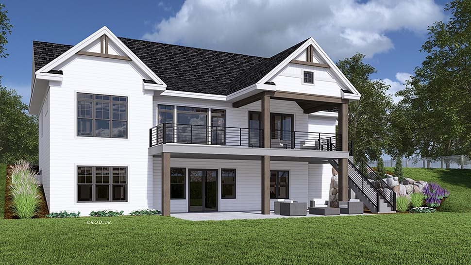 Craftsman, Farmhouse, New American Style, Traditional Plan with 3046 Sq. Ft., 4 Bedrooms, 4 Bathrooms, 2 Car Garage Picture 4