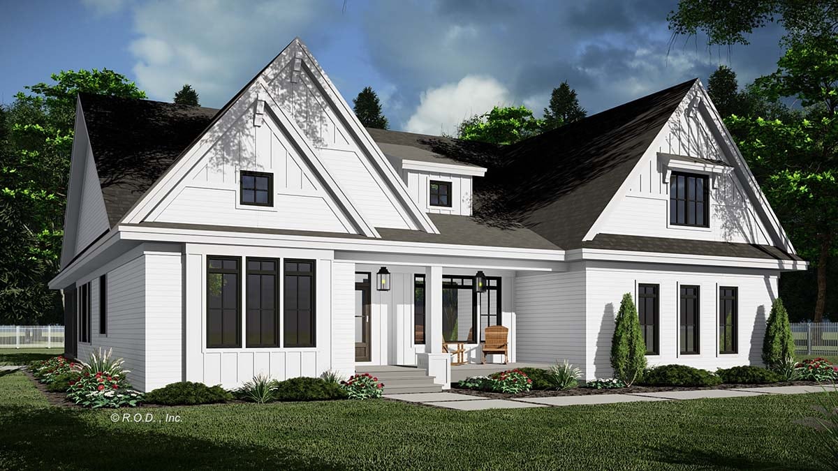Country, Farmhouse, Traditional Plan with 2451 Sq. Ft., 3 Bedrooms, 3 Bathrooms, 2 Car Garage Picture 3