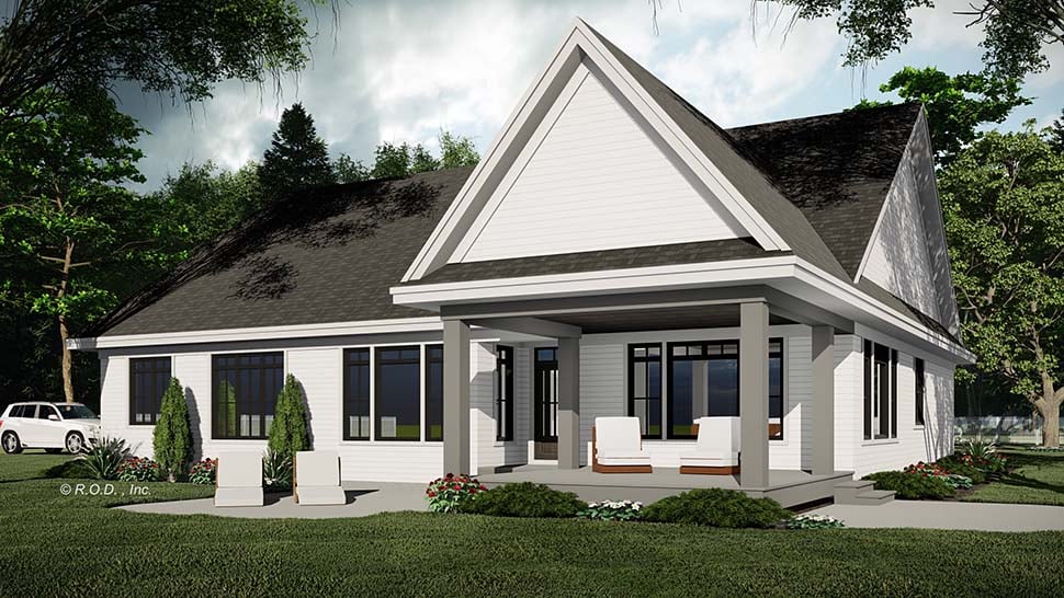 Country, Farmhouse, Traditional Plan with 2451 Sq. Ft., 3 Bedrooms, 3 Bathrooms, 2 Car Garage Picture 4