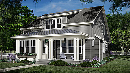 Cottage Country New American Style Traditional Elevation of Plan 41960