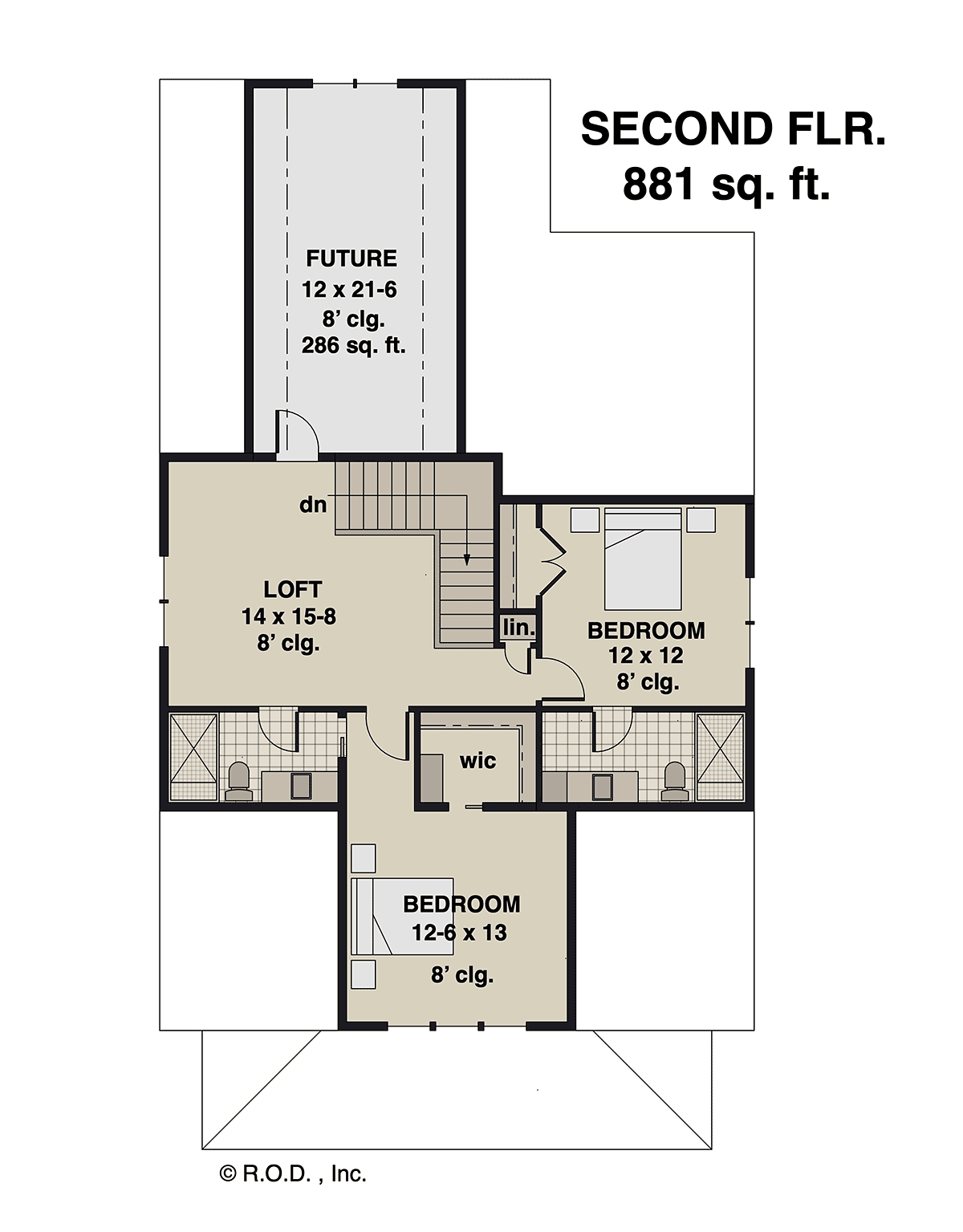 Bungalow Cottage Country Craftsman Traditional Level Two of Plan 41961