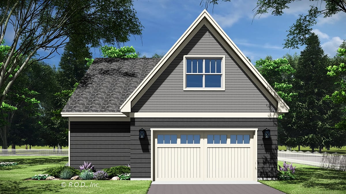 Bungalow, Cottage, Country, Craftsman, Traditional Plan with 2272 Sq. Ft., 3 Bedrooms, 4 Bathrooms, 2 Car Garage Rear Elevation