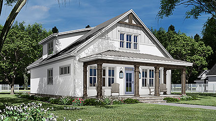 Country Narrow Lot Elevation of Plan 41965