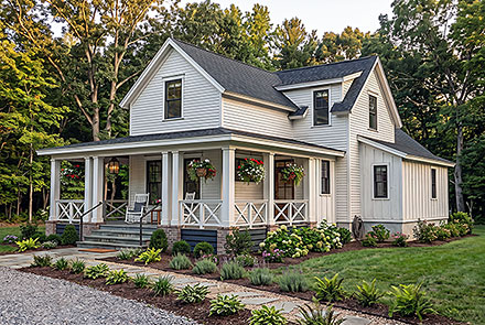 Contemporary Country Farmhouse Elevation of Plan 41970