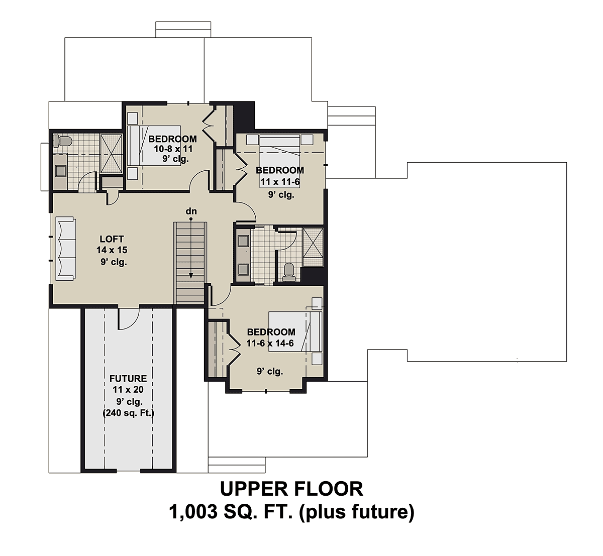 Country Farmhouse New American Style Level Two of Plan 41973