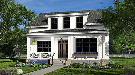 Cottage Farmhouse Elevation of Plan 41978