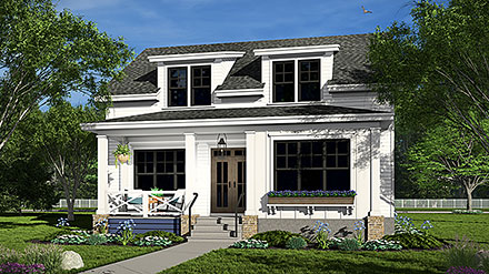 Cottage Country Craftsman Farmhouse Elevation of Plan 41979